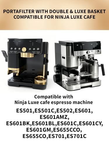 Double & Luxe Basket Portafilter for Ninja Luxe Café Espresso Machines