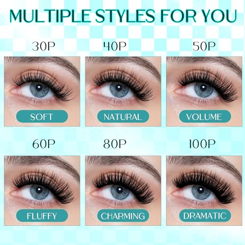 Lash Clusters Fluffy Cluster Lashes Extensions Thick 280pcs D Curl Eyelash Clusters DIY At Home Individual Lashes Extension by GEMERRY£¨80P-10-18mm)