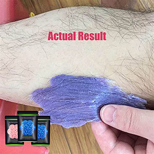 Wax Beads for Hair Removal 10.5 oz (300 g), Auperwel Hard Wax Beads for Sensitive Skin Brazilian, Face, Bikini, Eyebrow, Legs, Painless Waxing Beads for Women Men, 3 packs Wax Kit with 10 Wax Sticks