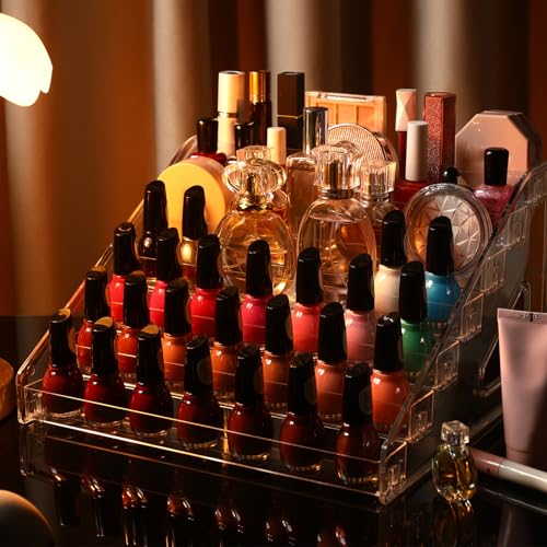 Jetec 4-Pack 7-Tier Acrylic Nail Polish Display Stands Organizer