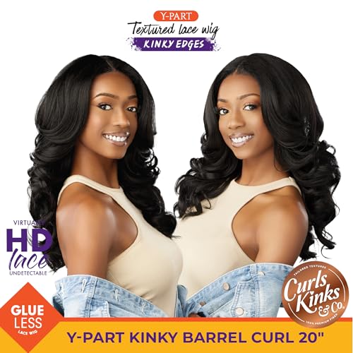 Sensationnel Kinky Edges Wig - Kinky Barrel Curl 20 Inch 1B OFFBLACK - Synthetic Wig