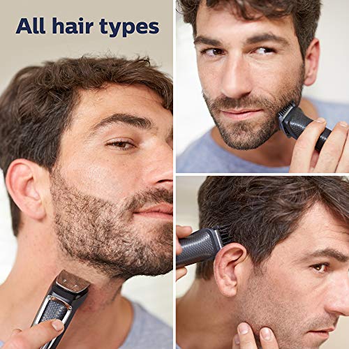 Philips Norelco Multigroom All-in-One Trimmer Series 3000 with 13 pieces - No Blade Oil Needed, MG3750/50