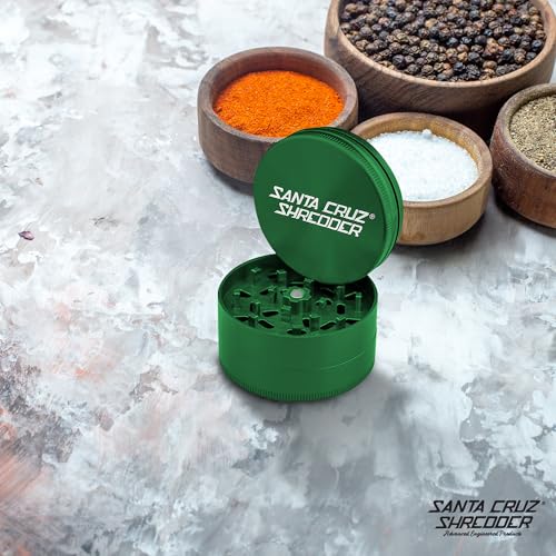 Large Green Herb and Spice Grinder - Made in USA, Fluffy Grind, Durable Aluminum