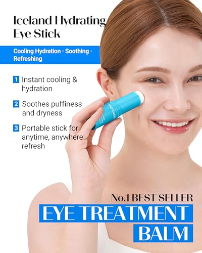 THESAEM Iceland Multi Eye Stick Set - Collagen, Peptide & Hydrating Under Eye Balm - 3-Pack, 0.38oz each - Cooling Glacier Water Formulation