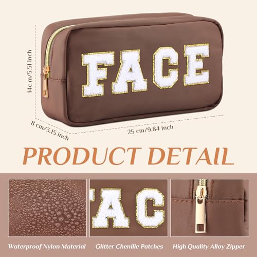 Remerry 4-Piece Makeup Bag Set - Brown Series Travel Organizer Nylon