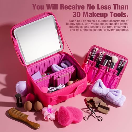 BS-MALL XL Makeup Brush & Beauty Tool Assortment Set with Bag & Sponges