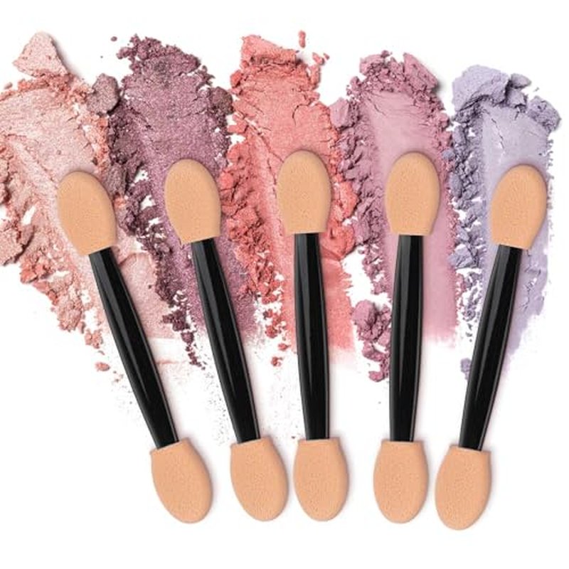 1000 Eye Shadow Applicator Disposable Foam Makeup Brush Sponge Tipped Oval Eyeshadow Applicators Dual Sides Black