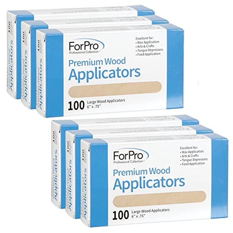 ForPro Professional Collection Premium Wood Applicators, Non-Sterile, Hair Removal Waxing Sticks, Large, 6¡± L x .75¡± W, 100-Count (Pack of 6)
