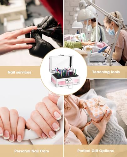 Pink Onism Nail Drill Bits Set - 30 Carbide Ceramic Quartz & 75 Sanding Bands - Pink-30PCS