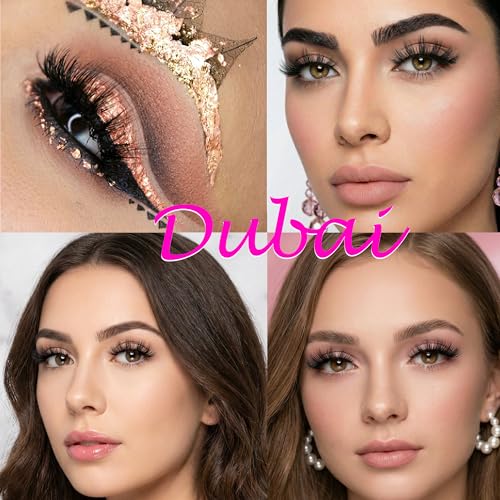 Eliace False Eyelashes Natural look 14mm, 15 Pairs Cat Eye Lashes Wispy Strips, 3D Mink Lashes Fake Eyelashes Fluffy Volume Dramatic Thick Cross Wispies Lash Thin Soft Band Comfortable Dubai Style