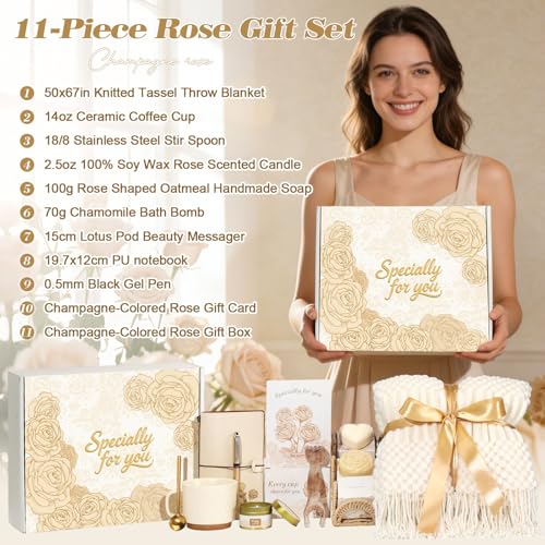 Gifts for Womens Birthday Gifts for Women Self Care Gift - Thinking of You Relaxation Gift Spa Gifts Baskets for Women, Get Well Comfort Gifts for Her Mom Wife Daughter Sister Girlfriend Best Friend