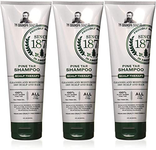 Grandpa's Pine Tar Shampoo - Natural Moisturizing Hair Cleanser, 8 Ounce - 3 Pack