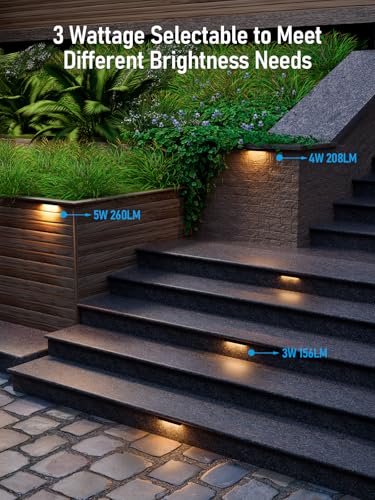 LEONLITE 8-Pack 7-Inch LED Hardscape Pathway Lights - Soft White, 3W/4W/5W, IP65 Waterproof