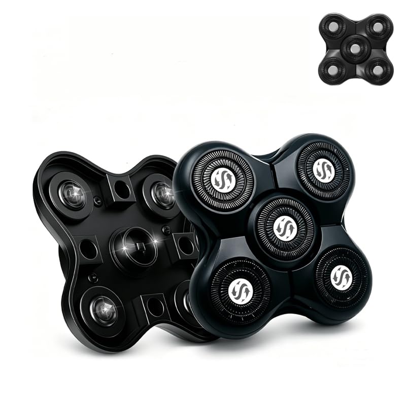 1-Pack 5-Blade Replacement Shaver Heads for Groomie Bald Head Shaver - Smooth Scalp & Body Shaving