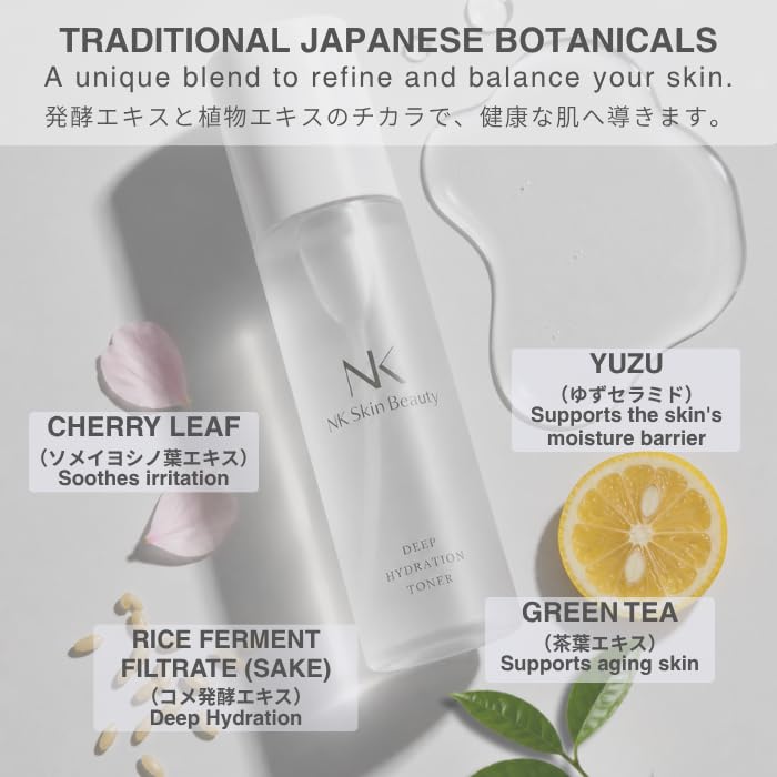 Deep Hydration Toner for Dry & Sensitive Skin with Ceramide Niacinamide Hyaluronic Acid