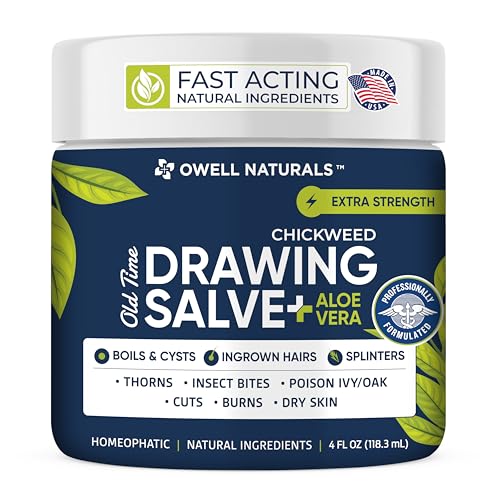 OWELL Naturals Drawing Salve ? Fast Acting for Ingrown Hairs, Boils, Bumps, Cysts & Splinters ? Clear Non-Staining Formula for Bikini Line, Underarms & Sensitive Skin ? 4 oz