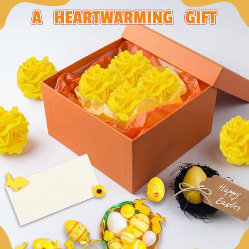 Duraaamo 12 Pcs Bath Loofah Sponge, Yellow Exfoliating Body Scrubber 50g Bath Shower Loofah Sponge Pouf Puff Mesh Shower Pouf Balls Soft Quick-Dry Cleanse Skin Accessories for Easter Chick Duck Party