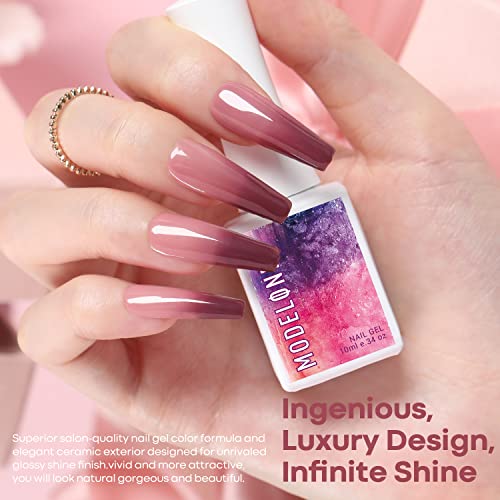modelones 8Pcs Color Changing Gel Nail Polish and Base & Top Coat Set