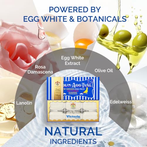 Victoria Egg White Face & Body Soap Set - 6 Bars, 1.76 oz Each, Deep Cleansing & Exfoliating, Travel Gift Pack