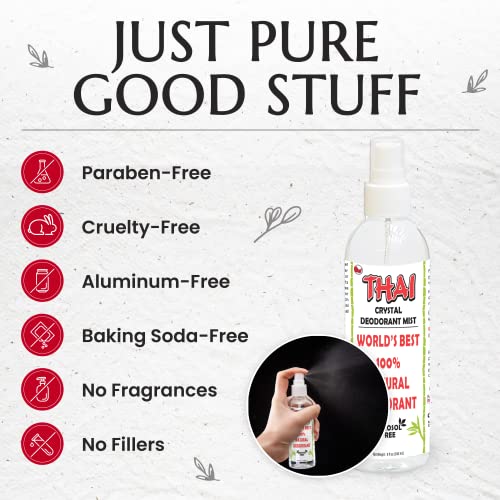 Natural Crystal Salt Deodorant Spray for Whole Body - 8 Oz 2-Pack