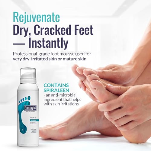 Footlogix Double-Defense Urea Foot Cream Mousse for Dry Cracked Heels 4.23 oz