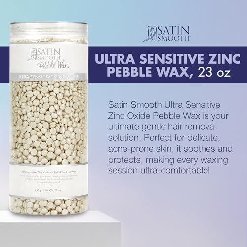 White Ultra Sensitive Zinc Oxide Hard Wax Beads for Face & Bikini - 23 oz - Satin Smooth
