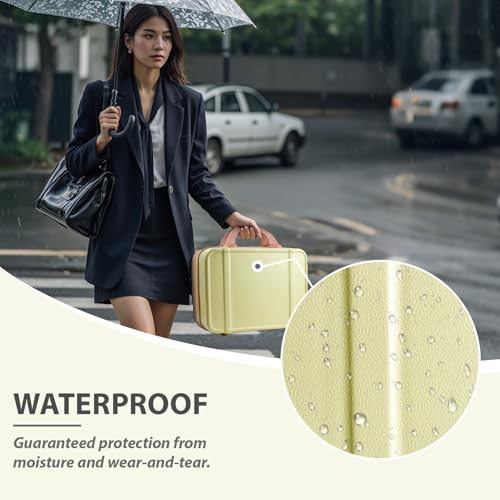 JZRSuitcase 14 Inch Makeup Train Case ABS Toiletry Bag for Women Portable Travel Hard Shell Carry-On Mini Cosmetic Organizer with Elastic Bands