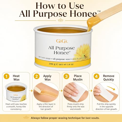 GIGI All Purpose Honeë Soft Wax for Hair Removal - 14 oz Pack of 2