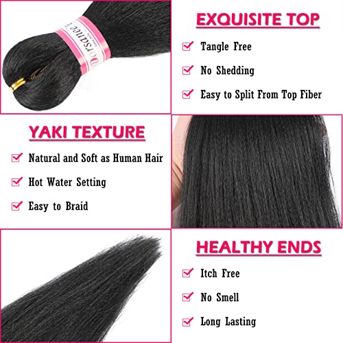 Pre Stretched Braiding Hair 8 Packs 26 Inch Yaki Straight Synthetic Extensions - Variation 1B