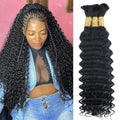 Deep Water Wave Human Hair Extensions for Braiding - 3 Bundles 22 Inch Natural Black
