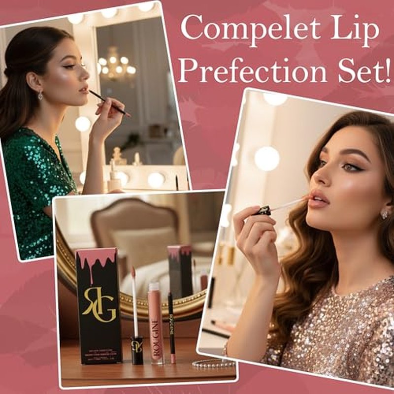 Lip Gloss and Lip Liner Set for Women ? Daddy¡¯s Girl Gloss Finish ? Smooth Shine Lip Gloss, Soft Glide Lip Liner Pencil ? Hydrating Makeup Lip Moisturizer Combo ? Vitamin E & Shea Butter