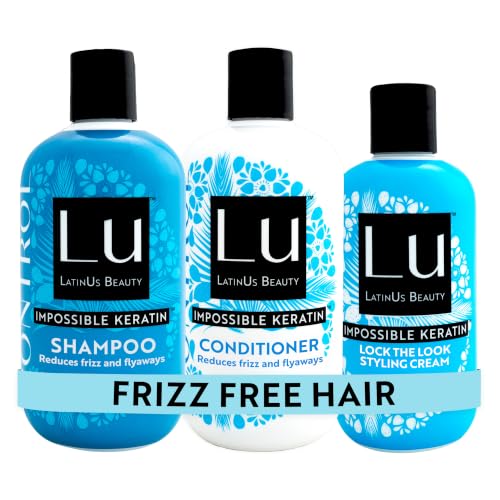 Anti Frizz Shampoo Conditioner & Styling Cream Set - Murumuru & Keratin - 32 Fl Oz