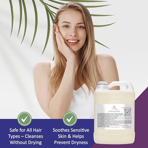 Cocojojo Coco Glucoside Natural Surfactant - Surfactants for Soap Making DIY Shower Gel, Skin Care, Body and Face Wash, Plant Derived, Natural - 1 Gallon (Pack of 1)