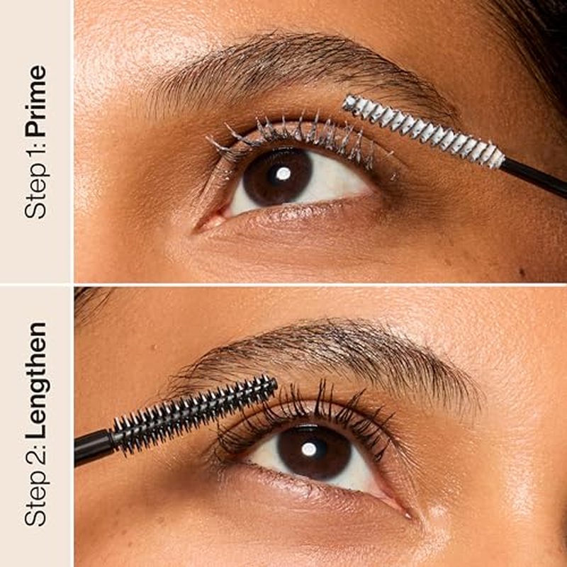 Honest Beauty 2-in-1 Extreme Length Clean Mascara, Lash Primer, Lengthening, Volumizing, Cruelty-Free, Safe for Sensitive Eyes, Black, .27 fl oz
