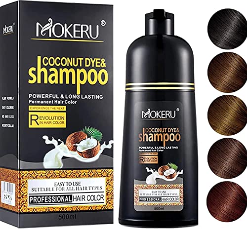Maani Professional Coconut & Argan Oil Hair Color Shampoo 500ML - Fast, Long-Lasting Black Dye