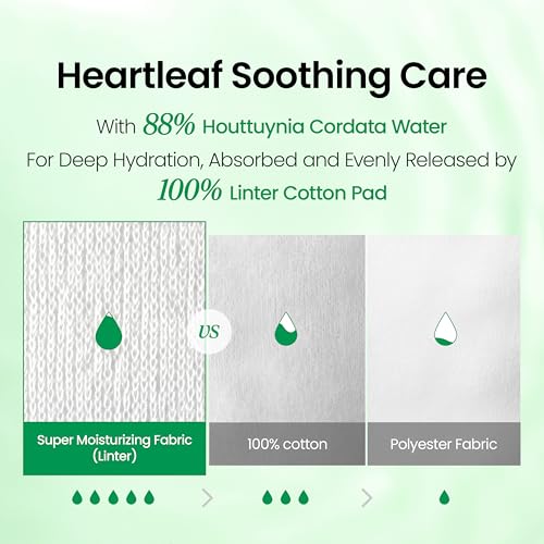 Heartleaf Soothing Facial Pad Set - Daily Toner Pads for Sensitive Skin - 40 Pads
