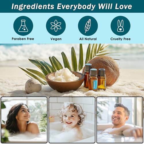 Spa Gift Basket for Women - Ocean Breeze & Coconut Scented Bath Set with Towel & Accessories - Variation Ocean Breeze + Coconut