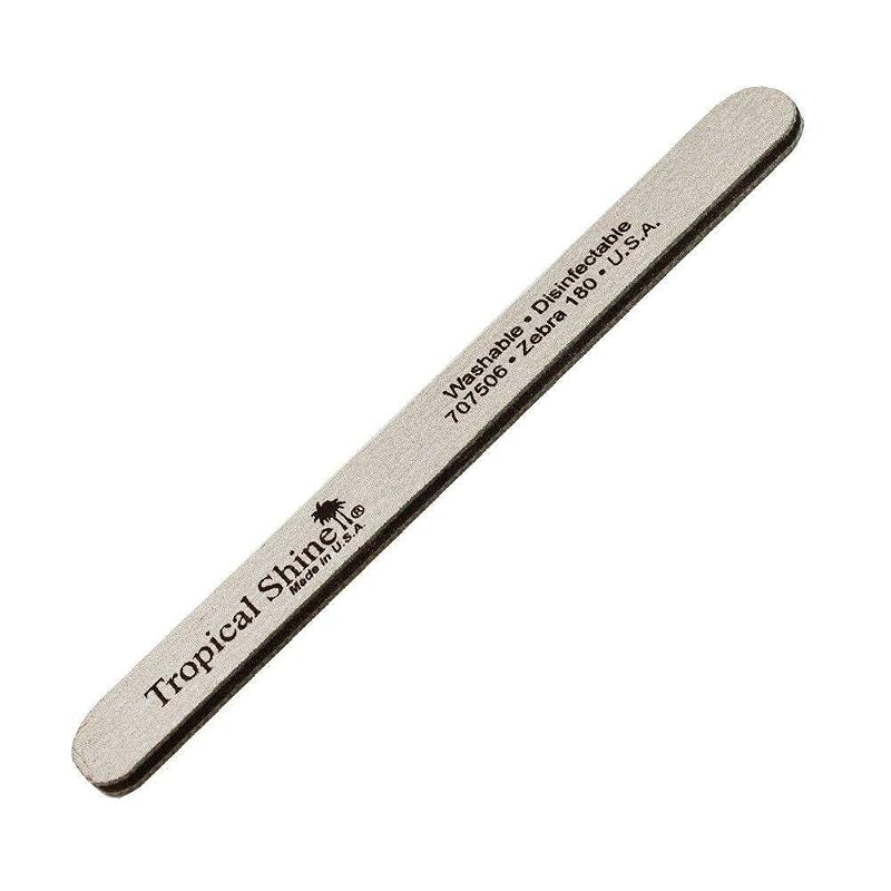 Tropical Shine Zebra Nail File 180/180 Grit Pack of 50 - Washable & Disinfectable