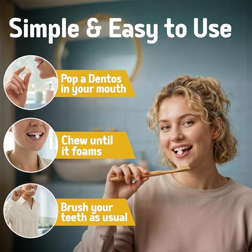 SuperBee Dentos Toothpaste Tablets 150 Count Spearmint Fluoride-Free Natural Oral Care