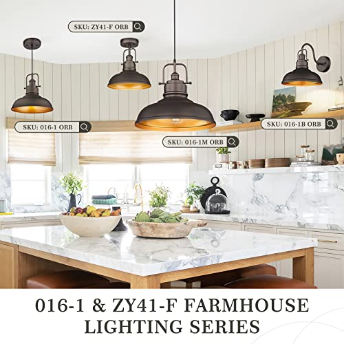 Gooseneck Wall Lights 2 Pack - Farmhouse Barn Light Fixtures Indoor Outdoor, Oil Rubbed Bronze, 11 Inch, 016-1B-2PK ORB