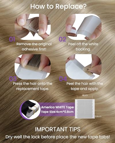LaaVoo Tape in Hair Extensions Balayage Blonde 18 Inch 50g 20pcs - Light Brown Variation