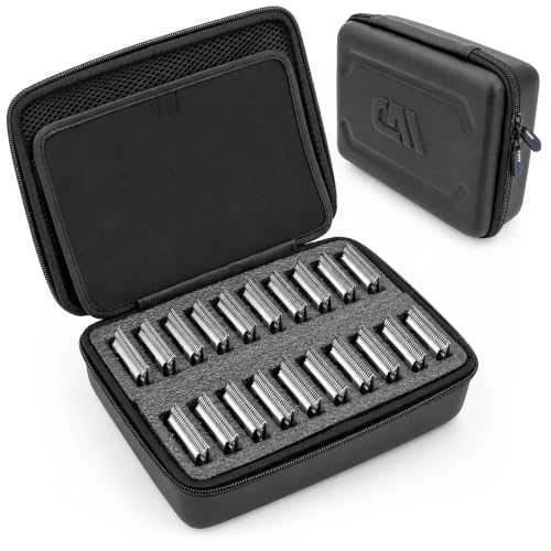 Clipper Blade Storage Case Holds 20 Blades & Guards Organizer for Barbers and Stylists