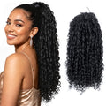 Boymia 28 Inch Black Ponytail Extension for Black Women - Drawstring & Curly, Natural Look
