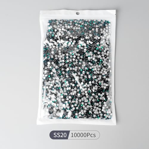 Emerald Flat Back Rhinestones Bulk SS20 10,000 Pieces for Nails Crafts Jewelry