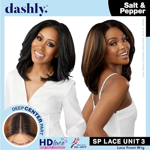 Sensationnel Dashly Lace Salt & Pepper Wig Short Style CH30 - Easy Wear & Heat Resistant Fiber