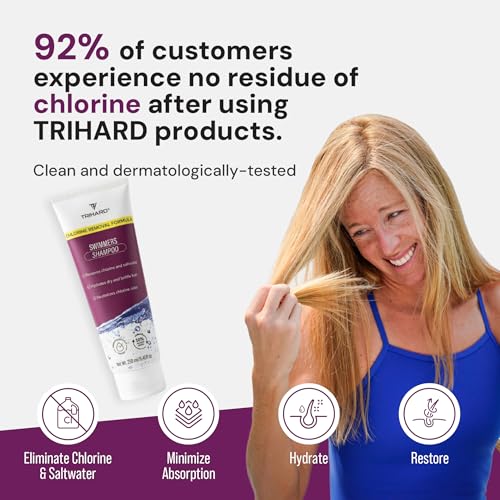 TRIHARD Chlorine Removal Shampoo for Swimmers - 8.4 Fl Oz, 2 Pack