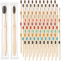 120 Pcs Bamboo Toothbrush Set - 19 cm / 7.5 Inch Letter Marked, Individually Wrapped