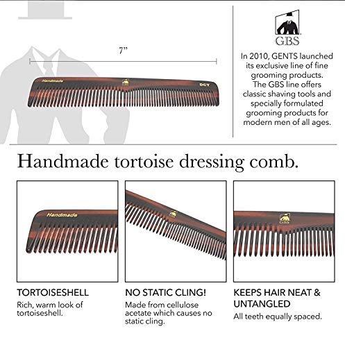 Tortoise Shell Hair & Beard Comb Set - 4-Piece Grooming Kit for Men & Women