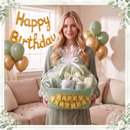 Zopeal Green Gift Basket Set for Women Spa Care Relaxation Birthday - All-in-One