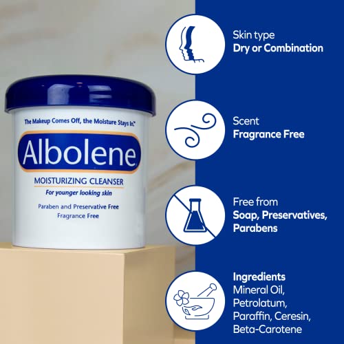Albolene Moisturizing Makeup Remover & Facial Cleanser 12oz - 2 Pack